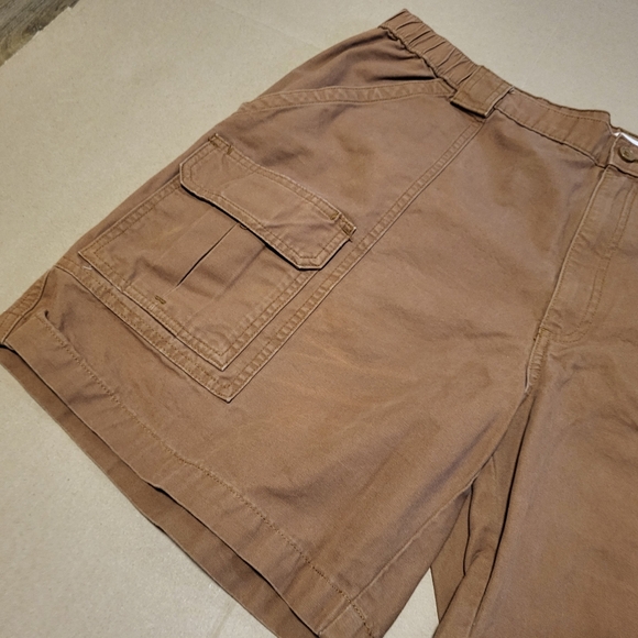 Savane Hiking Shorts Mens 40 Cargo 8" Brown Canvas Outdoor Camping Fishing - Picture 4 of 9
